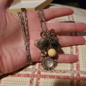 LOFT Silver Multi-Color Pendant Necklace